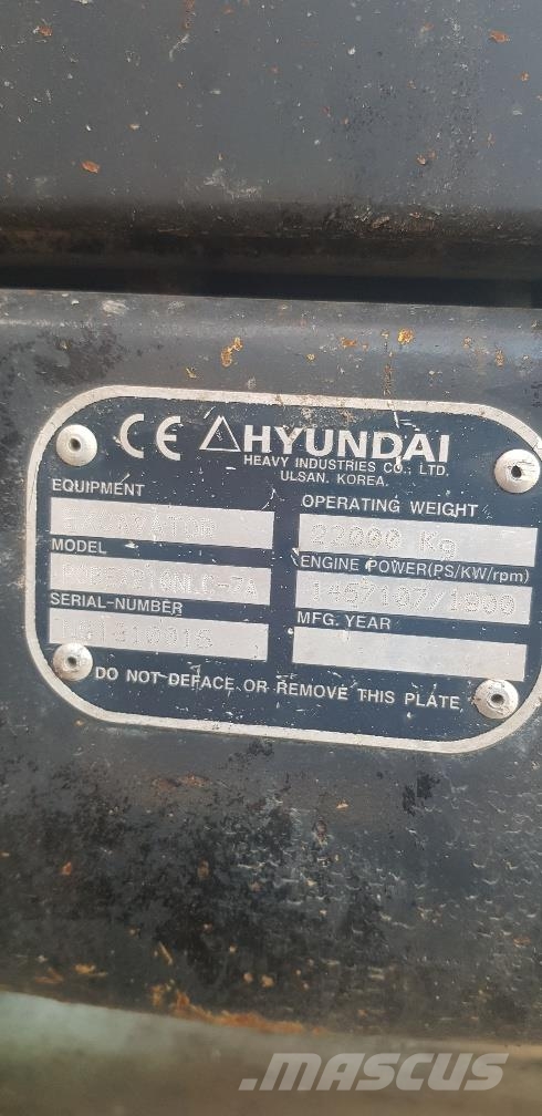 Hyundai R210NLC-7A Excavadoras sobre orugas