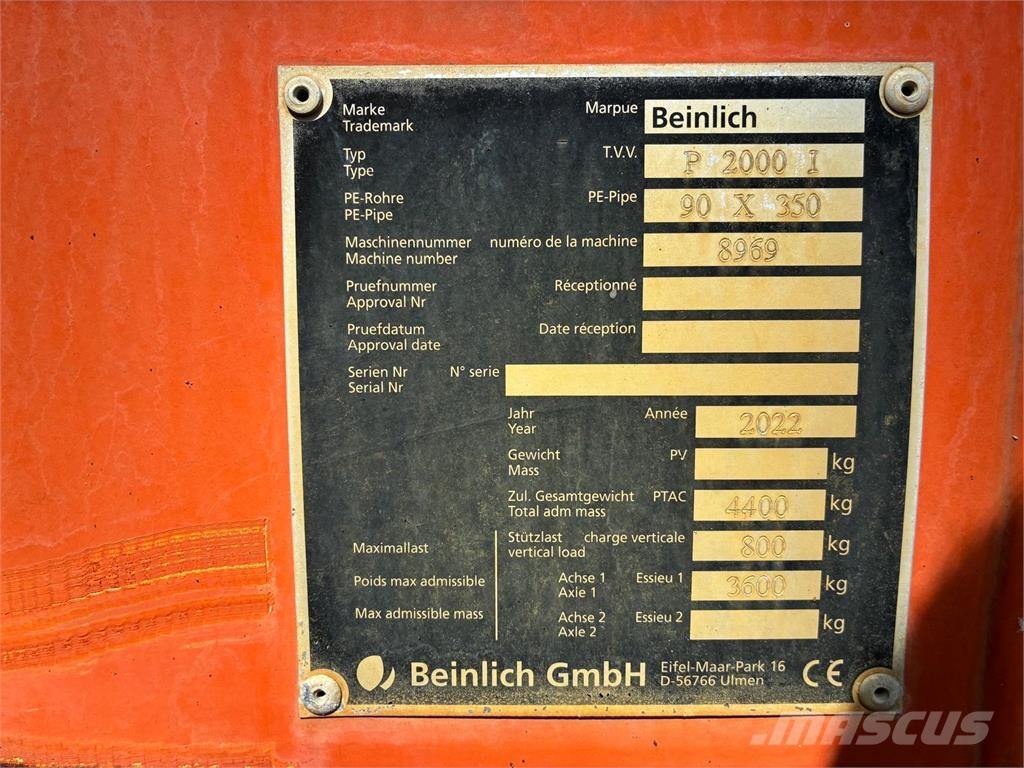 Beinlich Primus 2500 90MM 350MTR ماكينات وملحقات تسميد أخرى