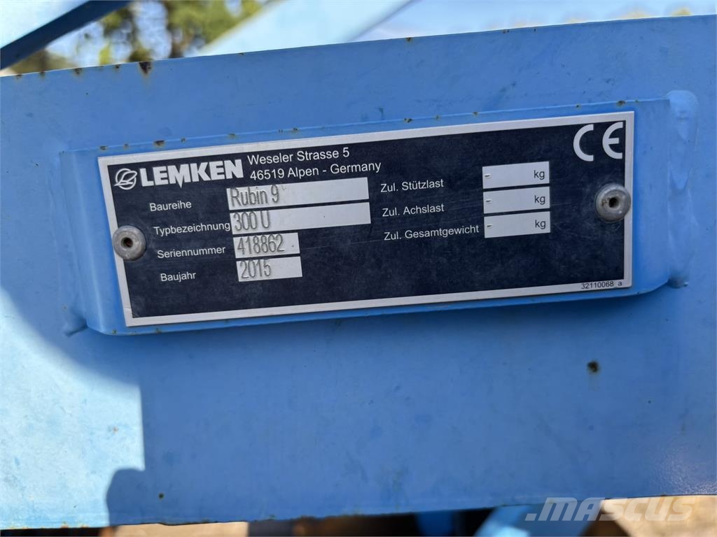 Lemken Schijveneg Rubin 9/300 Other tillage machines and accessories