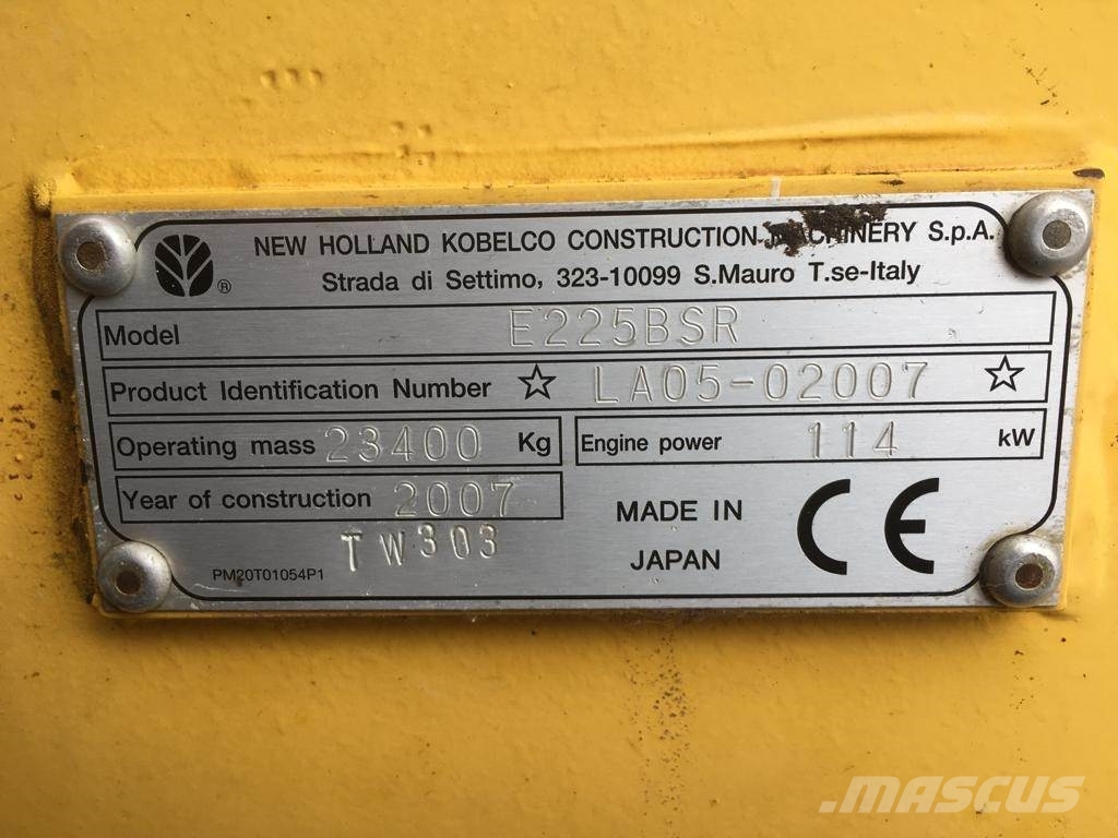 New Holland E225B Rupsgraafmachine Kāpurķēžu ekskavatori