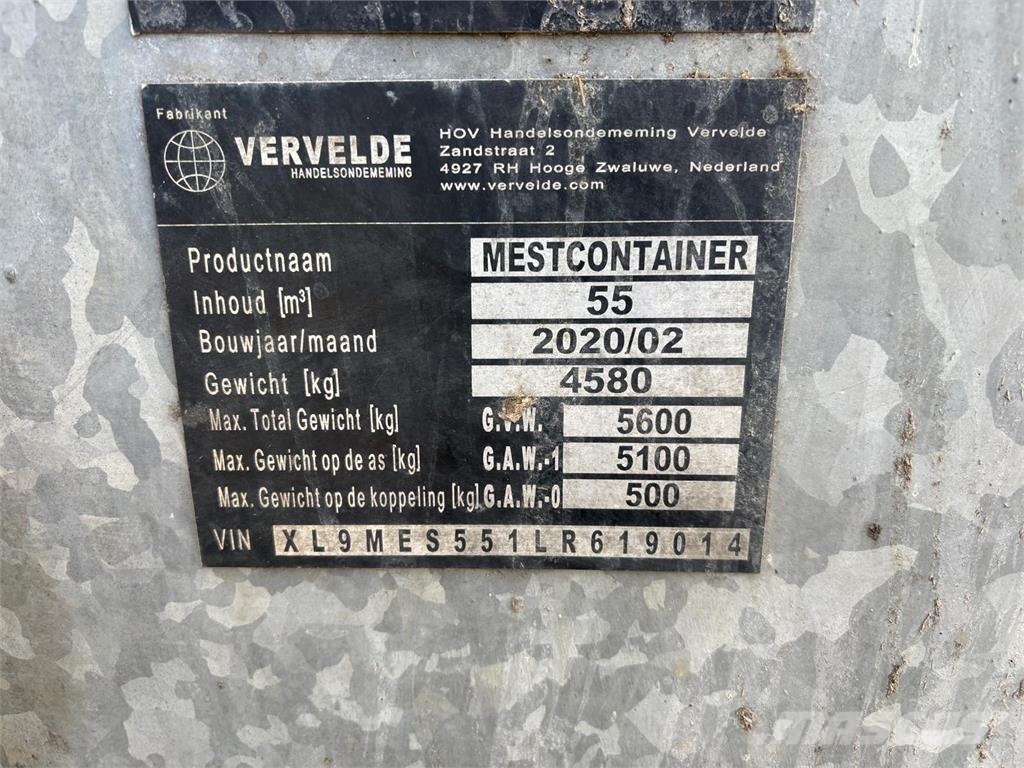 Vervelde 55M3 Mestcontainer Muud väetisekülvikud ja tarvikud
