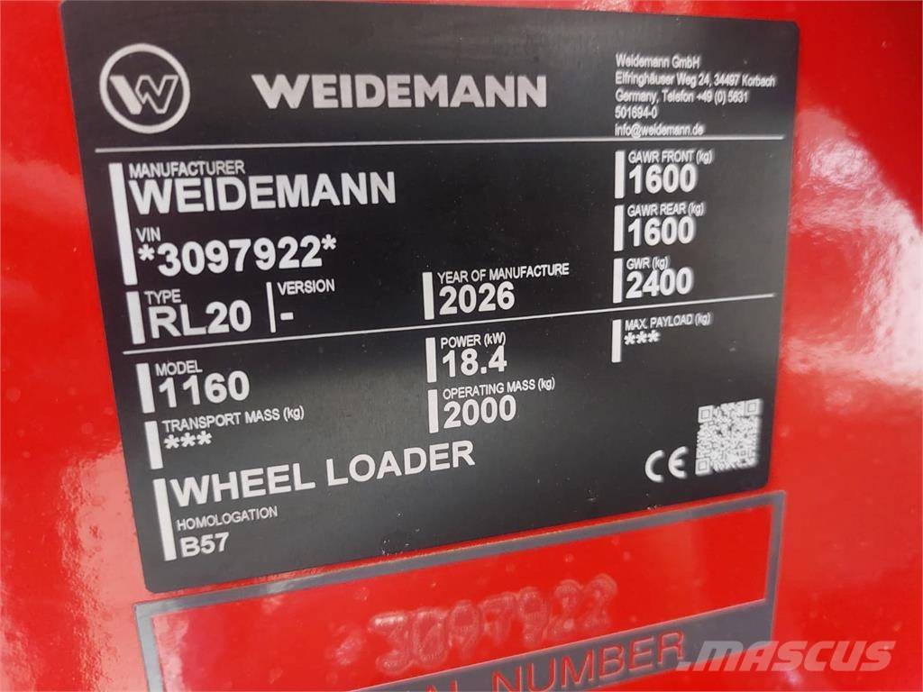 Weidemann 1160 Special NIEUW Άλλα γεωργικά μηχανήματα
