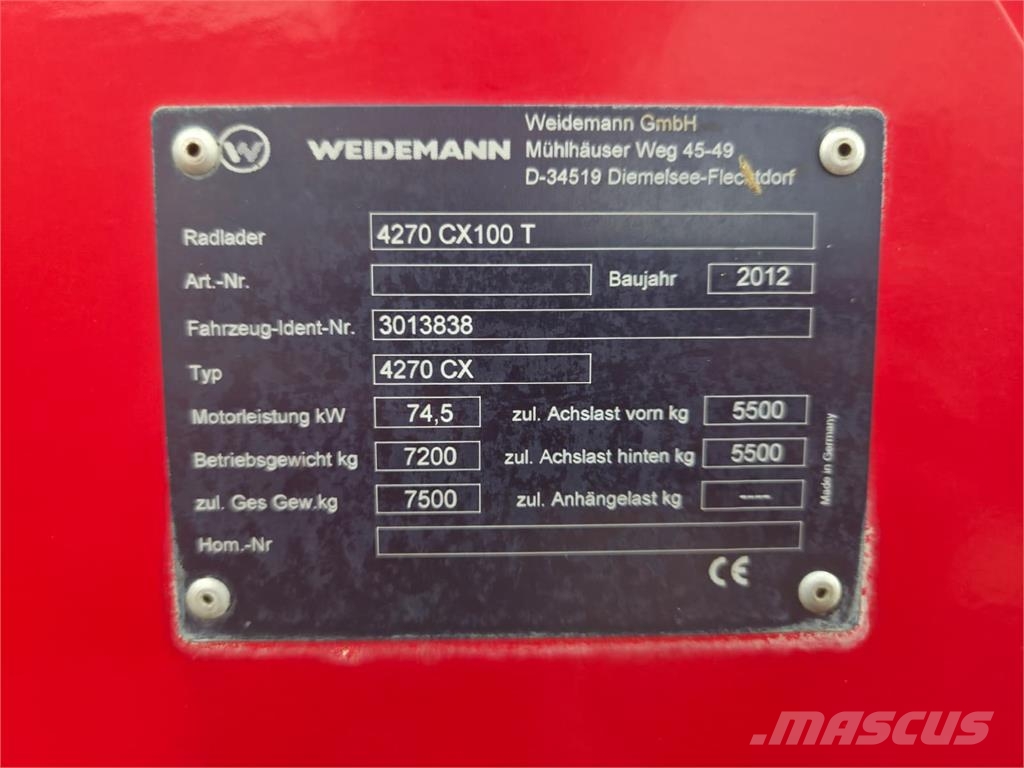 Weidemann 4270 CX100 T Shovel Άλλα γεωργικά μηχανήματα