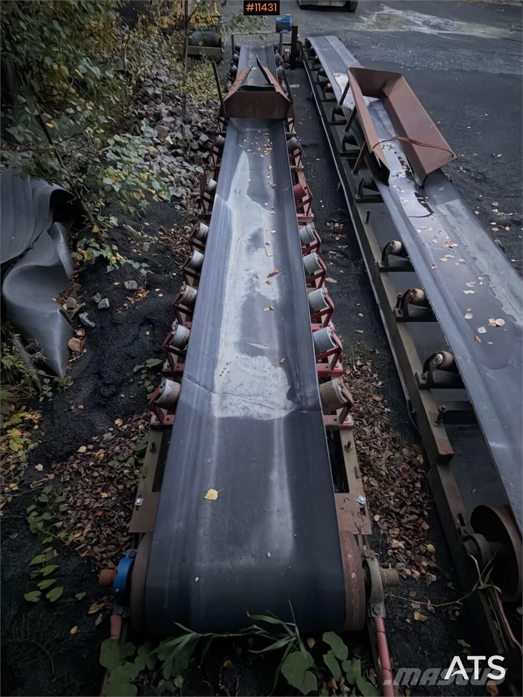  2x Transportbånd 11 og 12 meter Andre komponenter