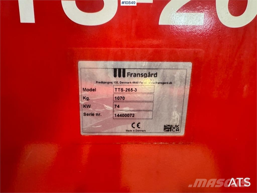 Fransgård TTS-265 Sneeuwschuivers en -ploegen