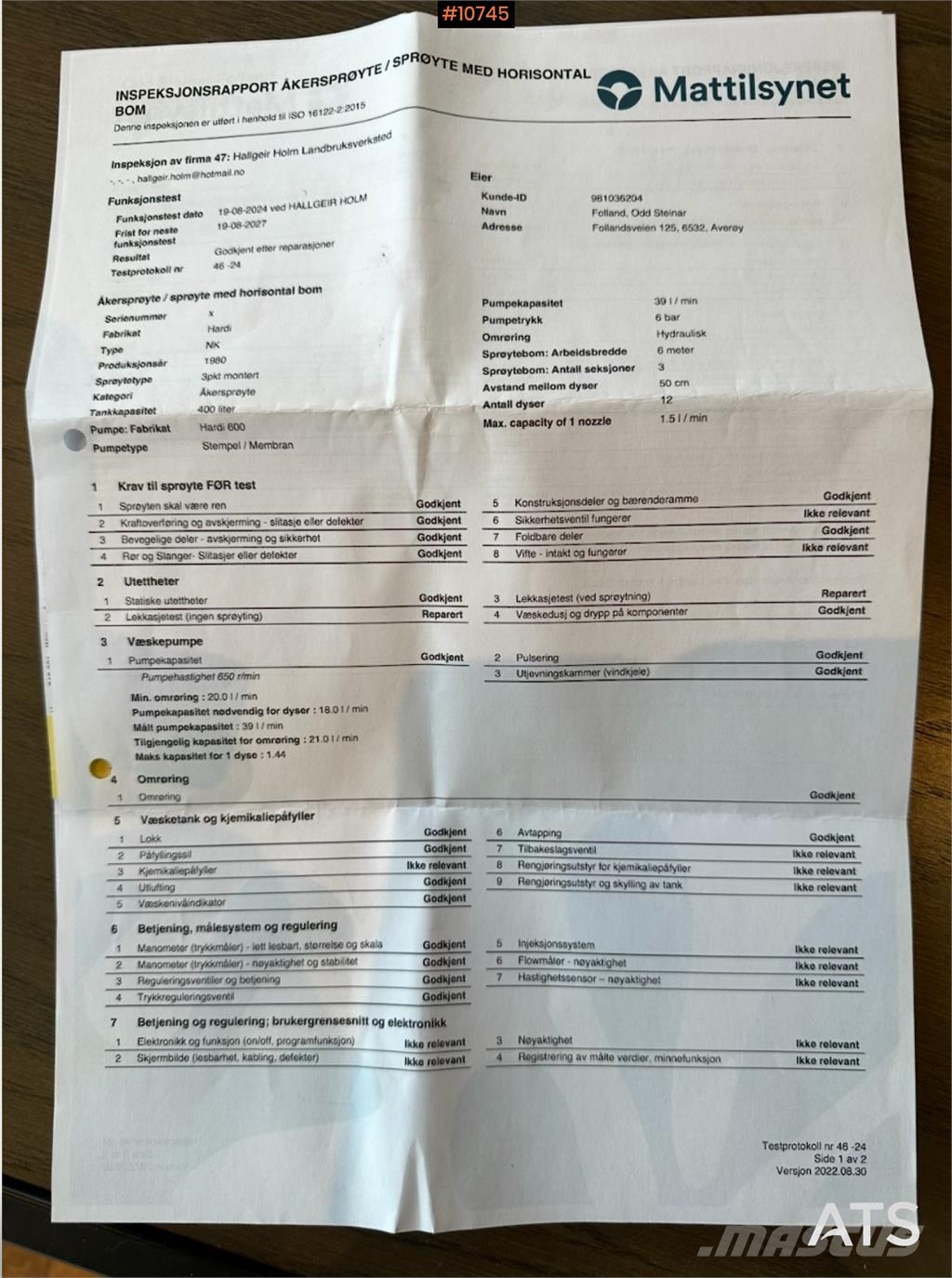 Hardi åkersprøyte Prikabinami purkštuvai