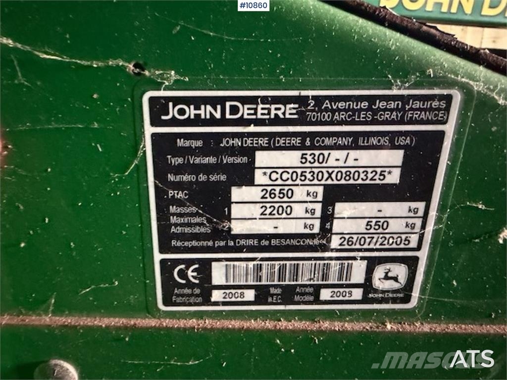 John Deere 530 Slåmaskin 其他收穫設備