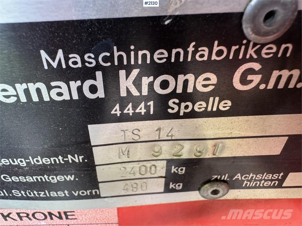 Krone TS 14 Lessevogn Other vegetable equipment