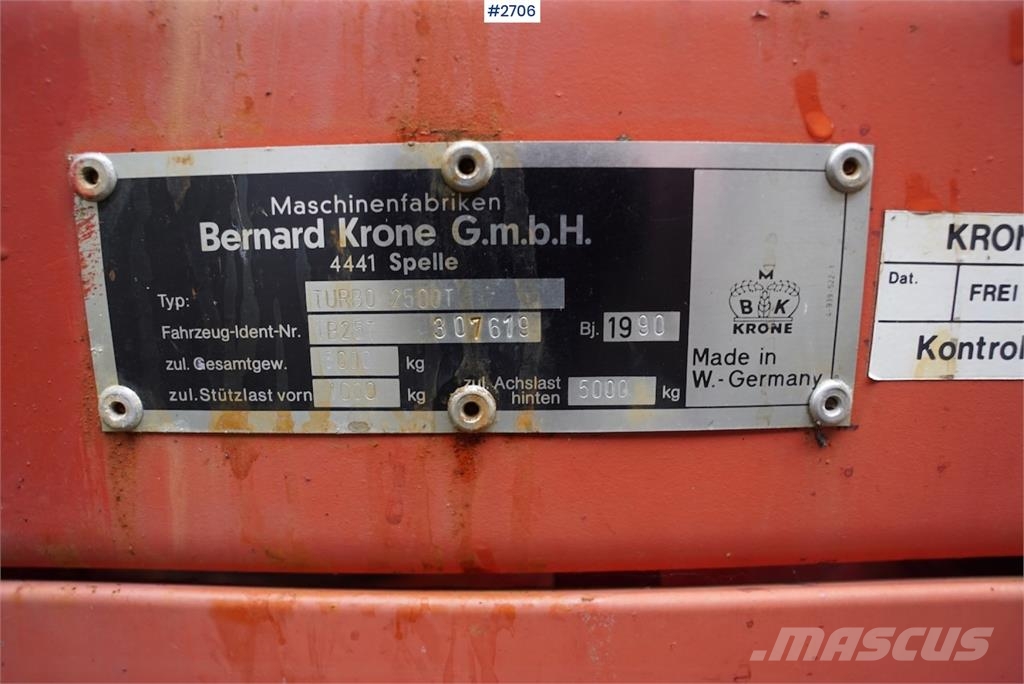 Krone Turbo 2500T Inny sprzęt żniwny