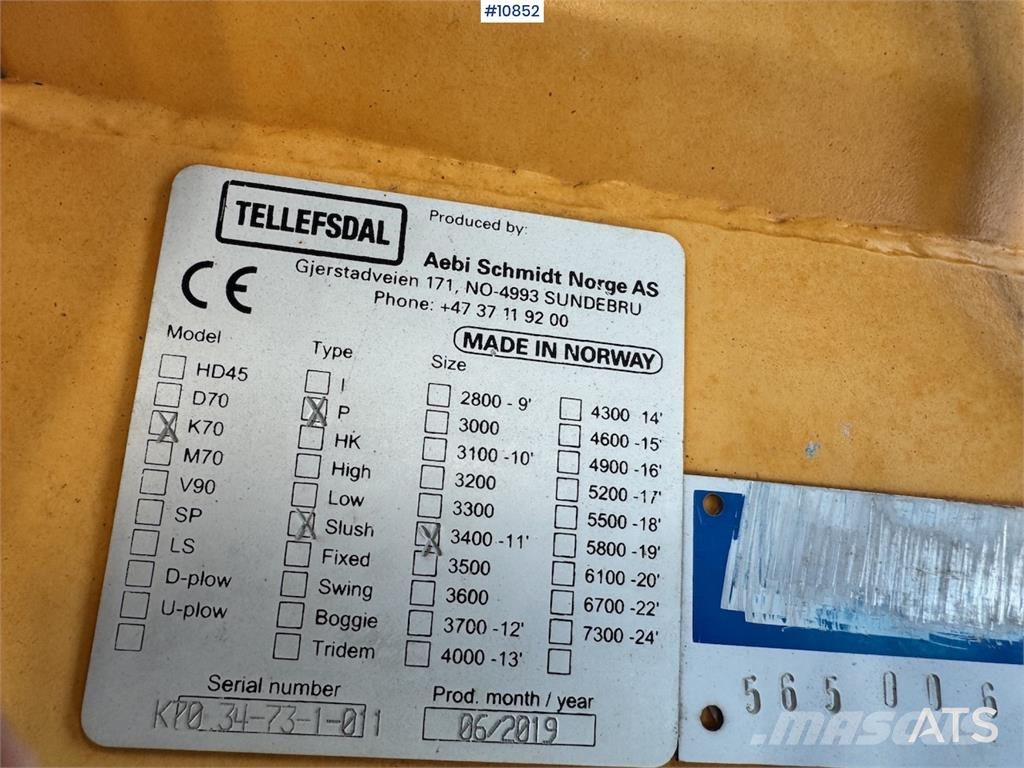 Tellefsdal K7-70 3400 plog Snežne daske i plugovi