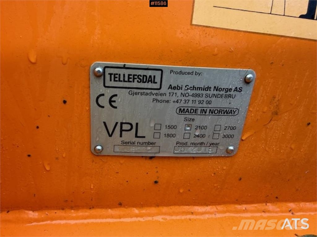 Tellefsdal VPL 2100 plog حراثات ونصول الجليد