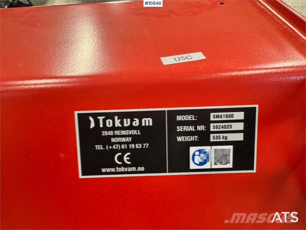 Tokvam SMA 1600 حراثات ونصول الجليد