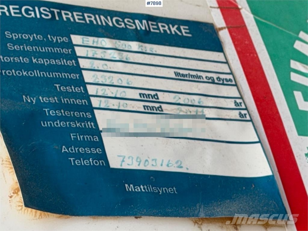 YLÖ Eho Åkersprøyte Pulverizadores arrastrados