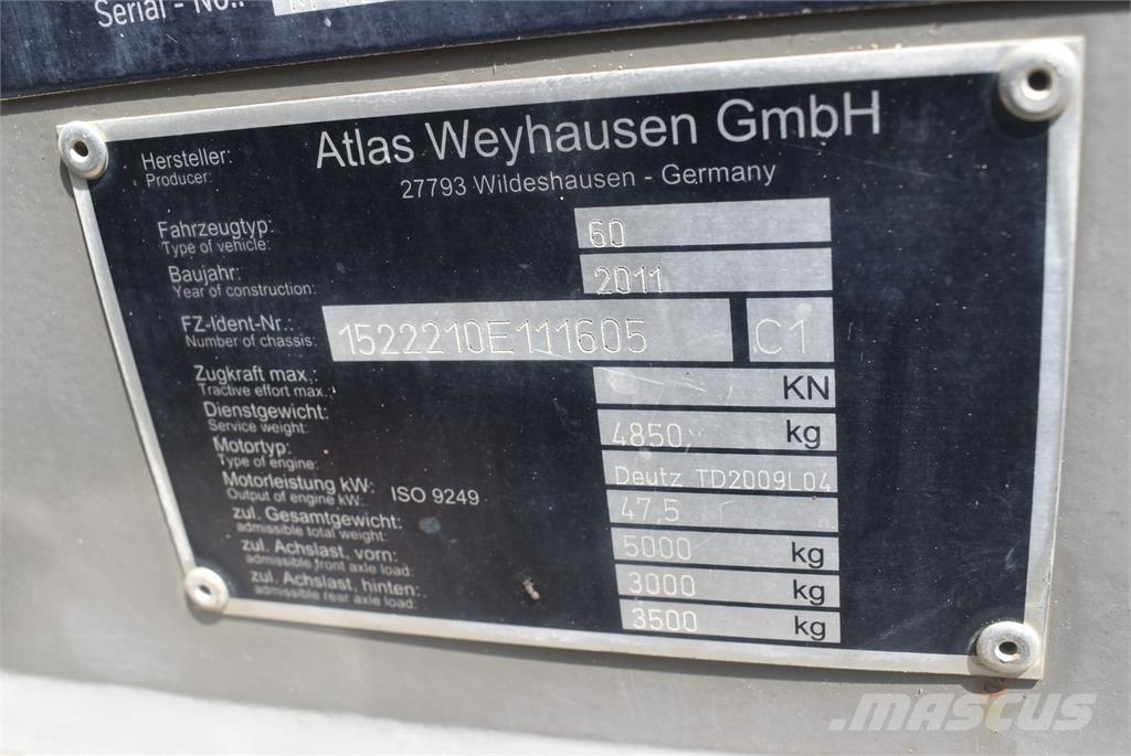 Atlas AR60 Gumikerekes homlokrakodók