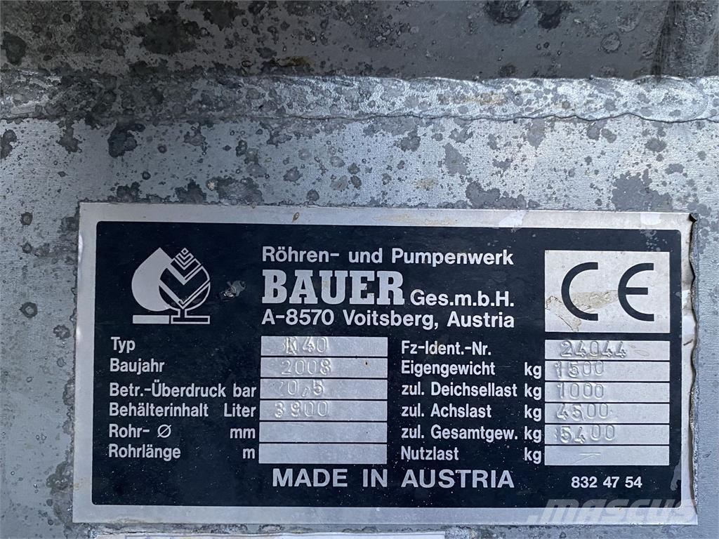 Bauer Hochdruck Güllefass Slurry tankers
