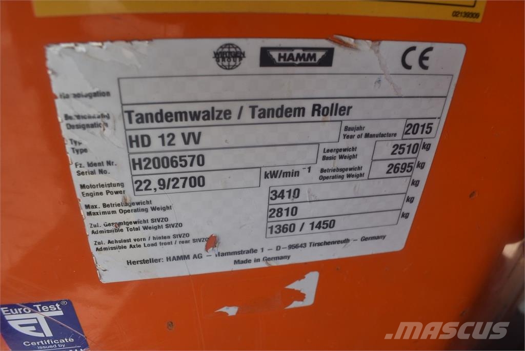Hamm HD12 VV مداحل متنوعة