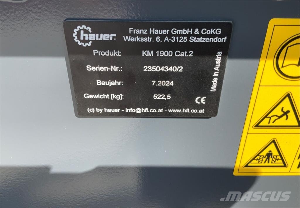 Hauer KM 1900 cat2 Outros acessórios para tratores