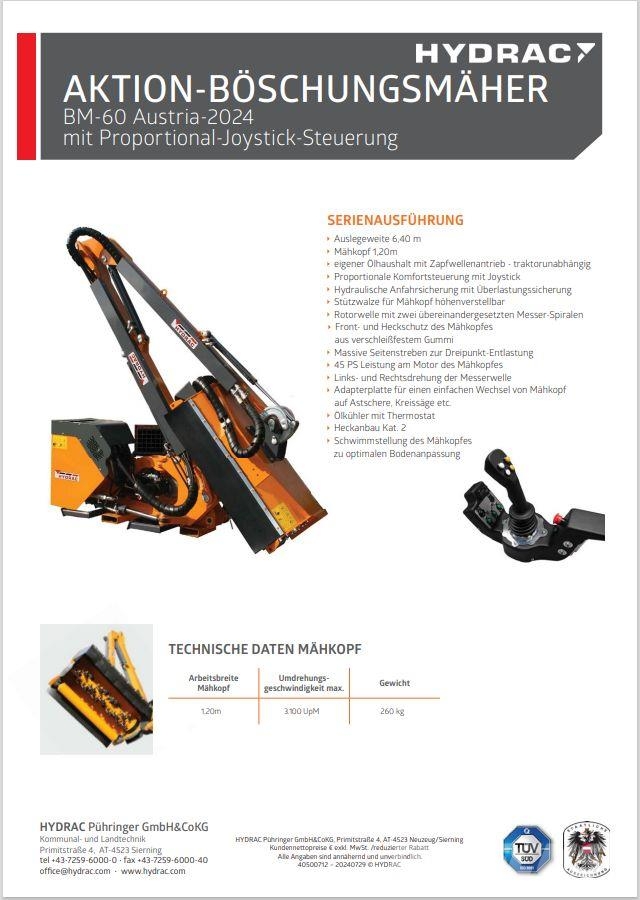 Hydrac BM 60 Austria Edition Sodo traktoriukai-vejapjovės