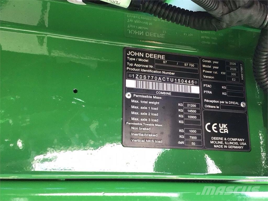 John Deere S7 700 Mietitrebbiatrici