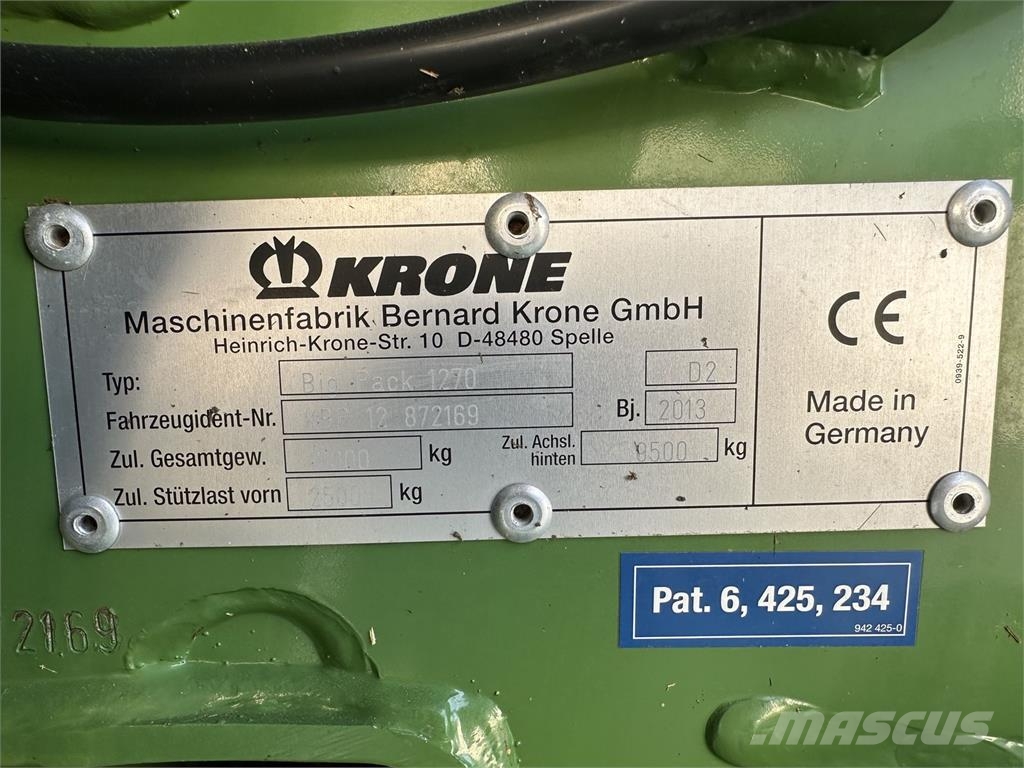 Krone Big Pack 1270 XC HS mit PreChop Інше обладнання для фуражних комбайнів