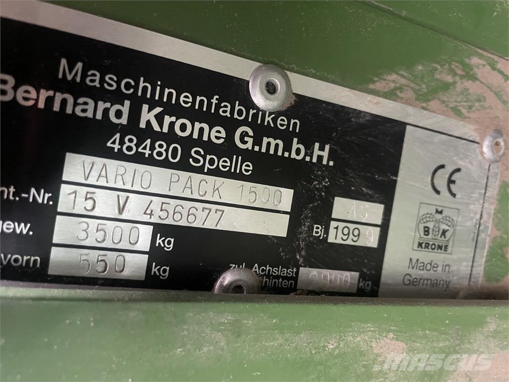 Krone Vario pack 1500 MC Lisy na okrúhle balíky
