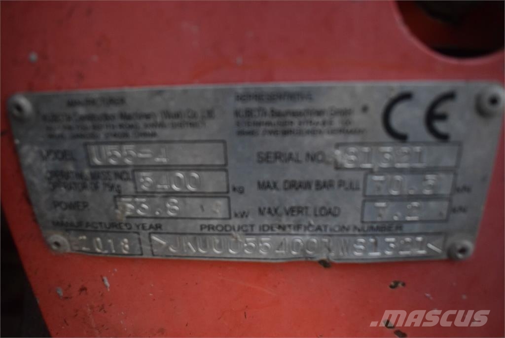 Kubota U55-4 mit Powertilt حفارات صغيرة أقل من 7 طن (حفارات صغيرة)