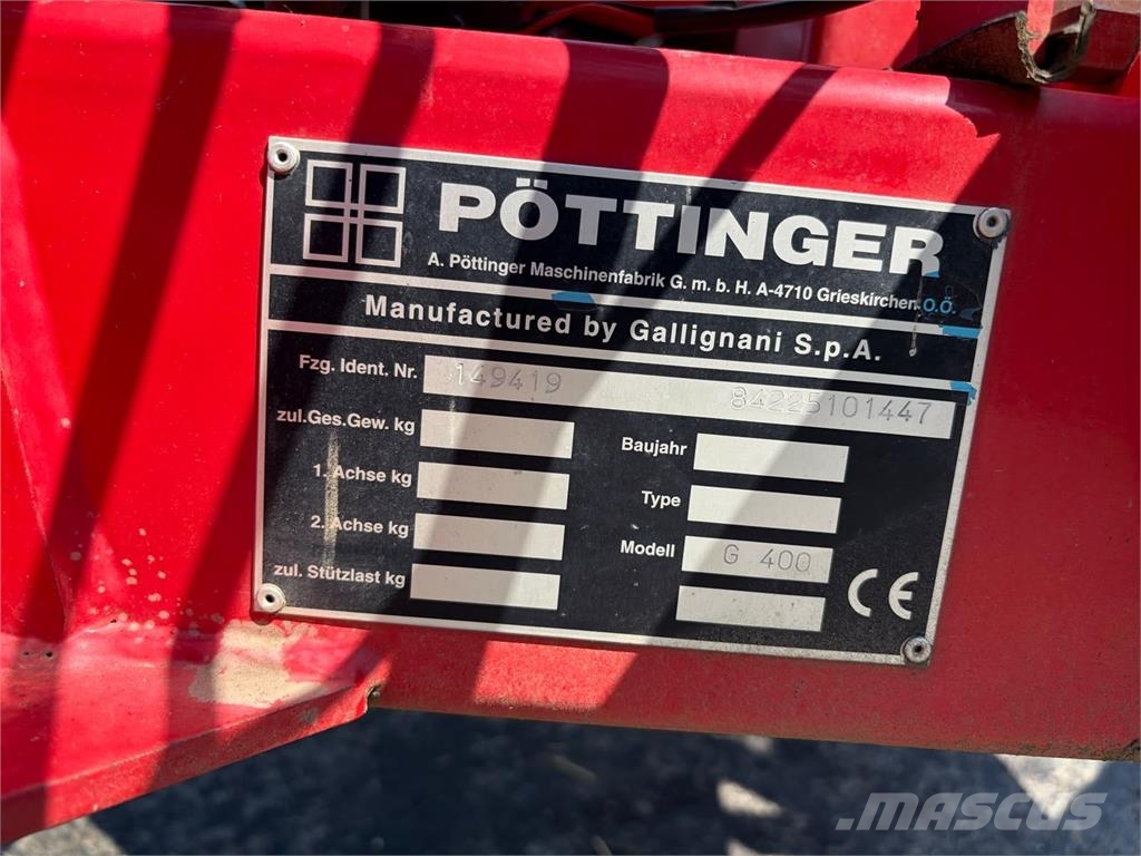 Pöttinger G400 Stroje na sklizeň pícnin-příslušenství