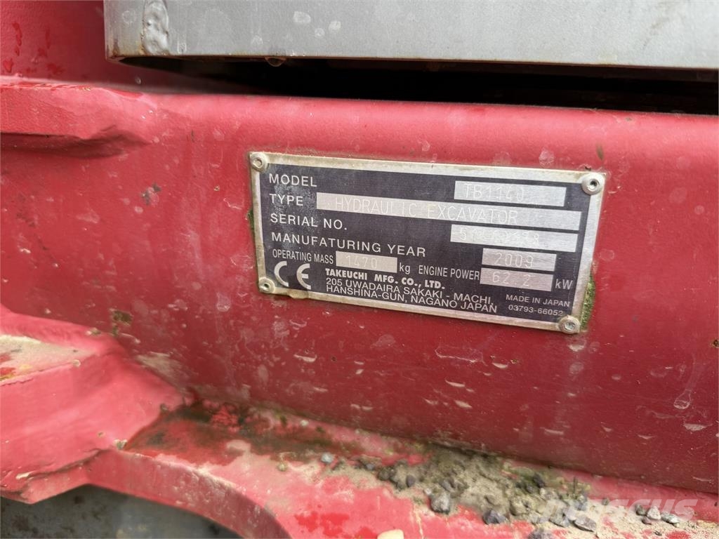 Takeuchi TB 1140 Kettenbagger Digger Excavator Kompaktbag Minigraafmachines < 7t