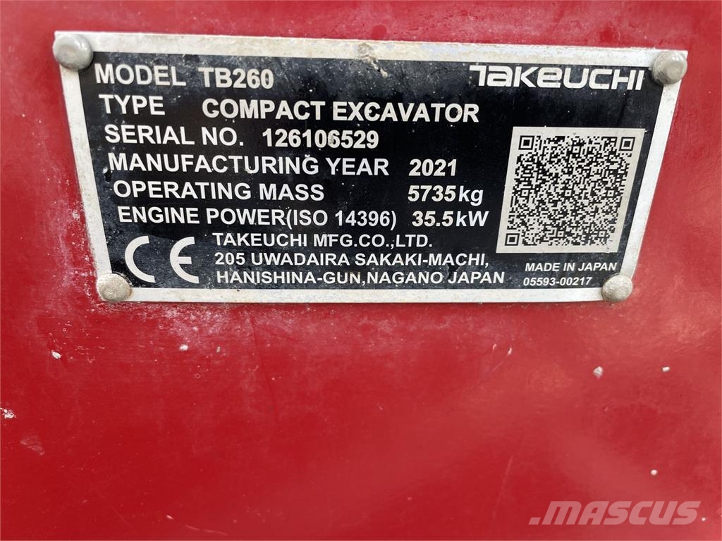 Takeuchi TB 260-2 Mini excavators < 7t (Mini diggers)