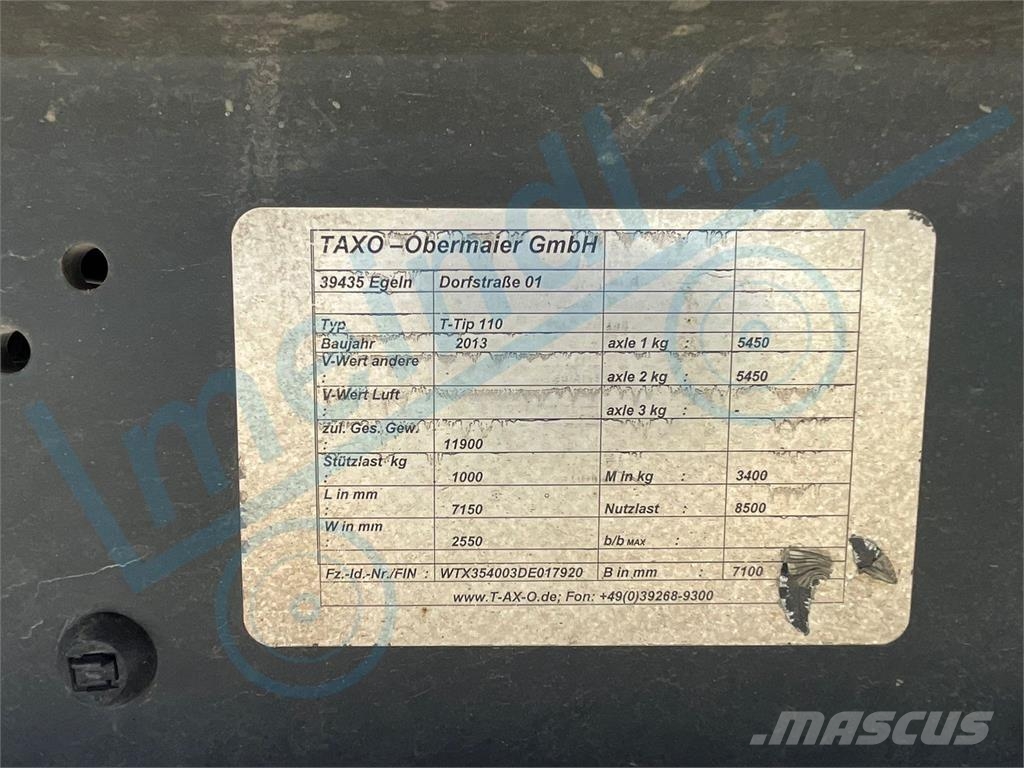 Tandem Tieflader Kipper Kiper prikolice