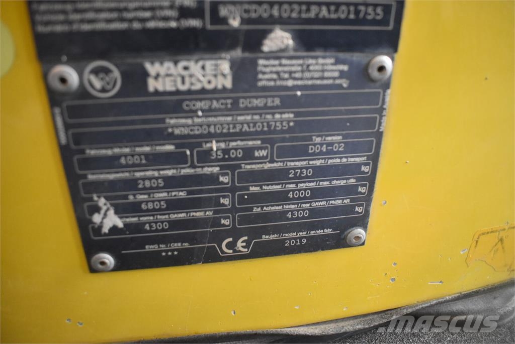 Wacker Neuson 4001s Dumpere