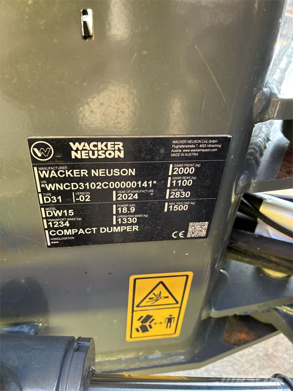 Wacker Neuson DW15 Hochkippdumper Minidumpperit