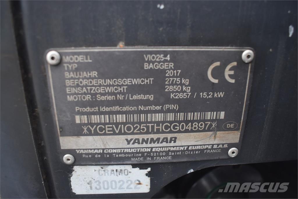 Yanmar VIO25-4 Mini bageri < 7t