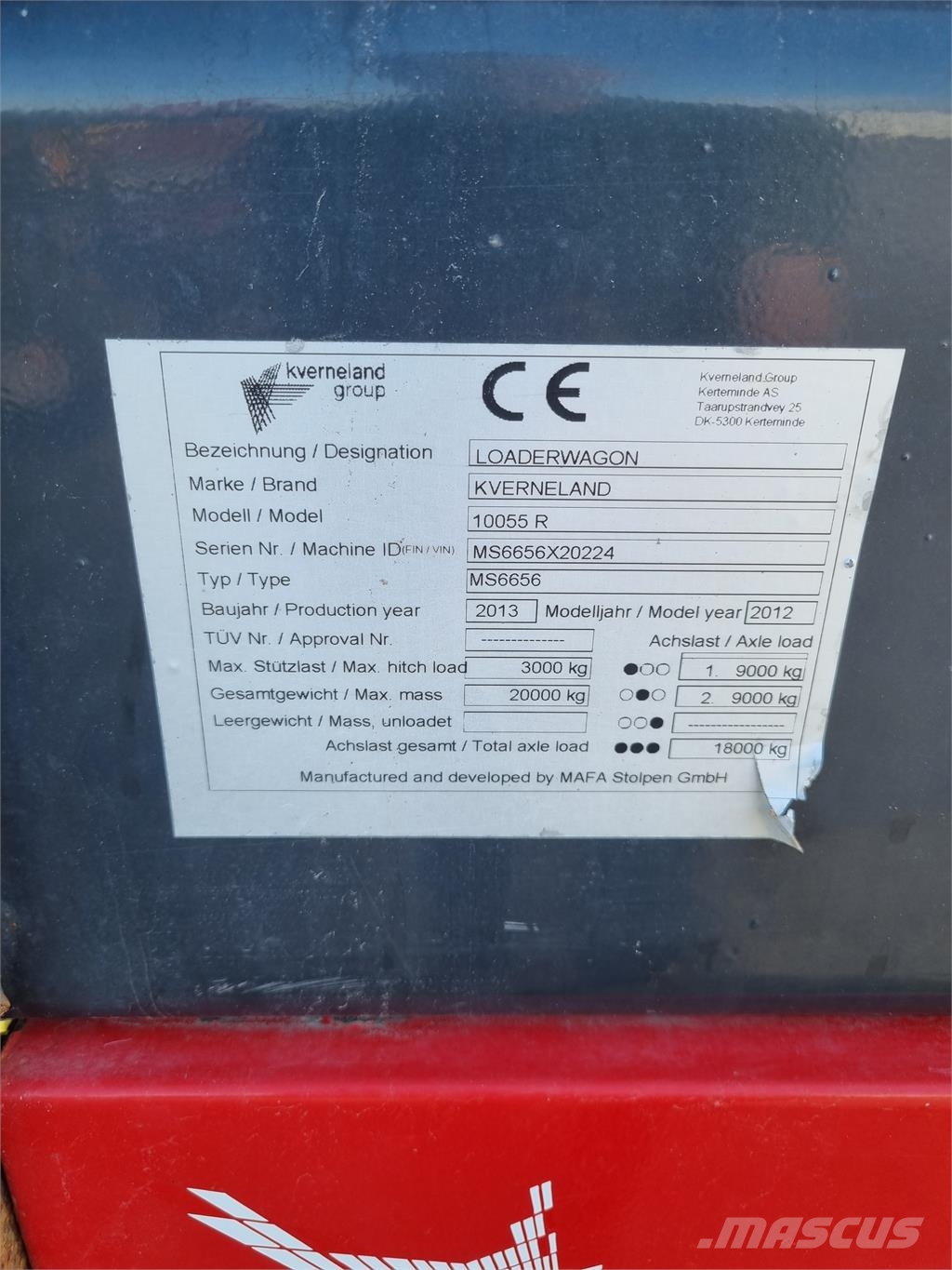 Kverneland Taarup KVERNELAND 10055RSNITTVAGN Overige hooi- en voedergewasmachines