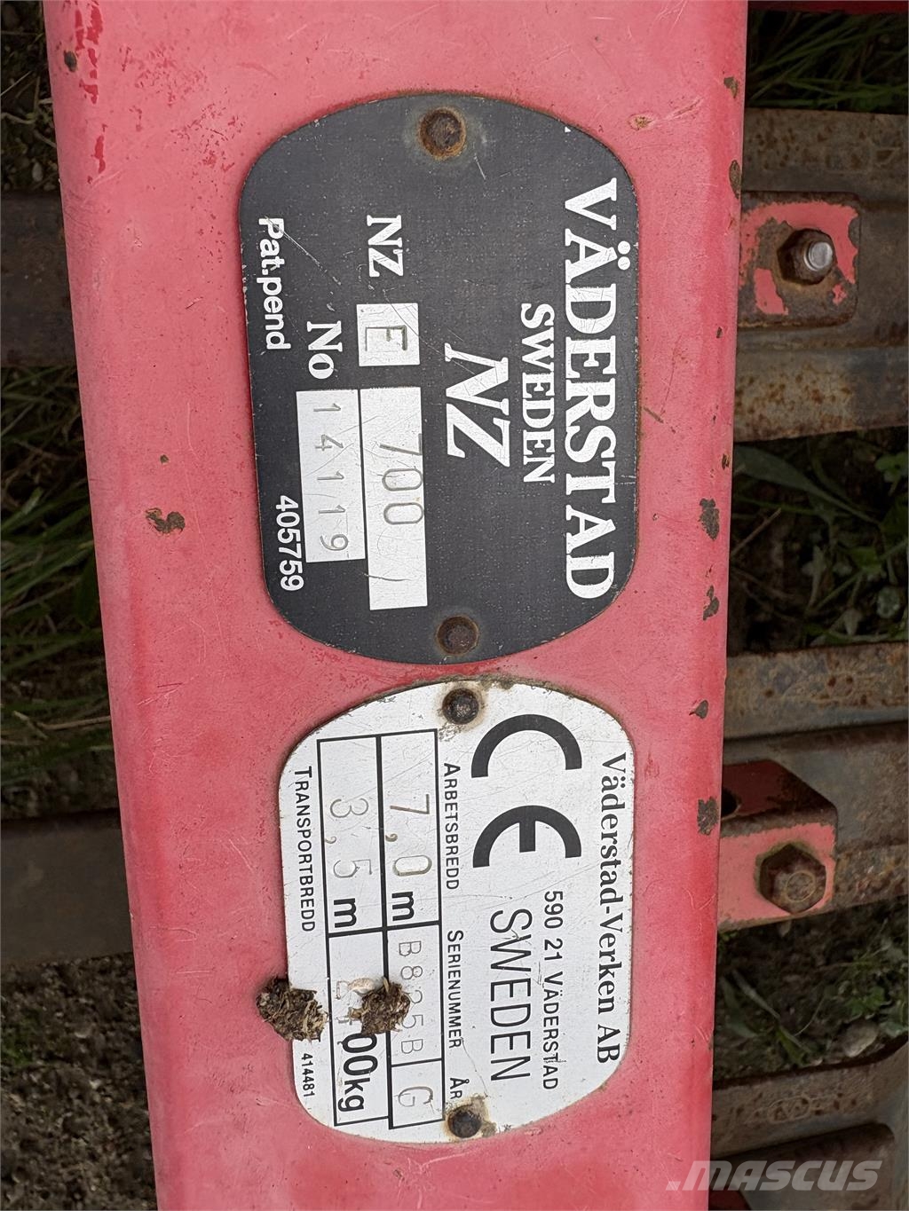 Väderstad NZE 800 كاسحات