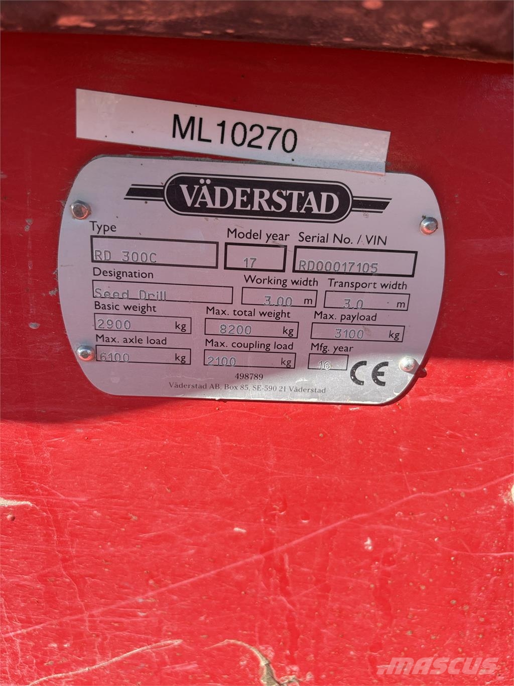 Väderstad RAPID 300 C Zaaimachines