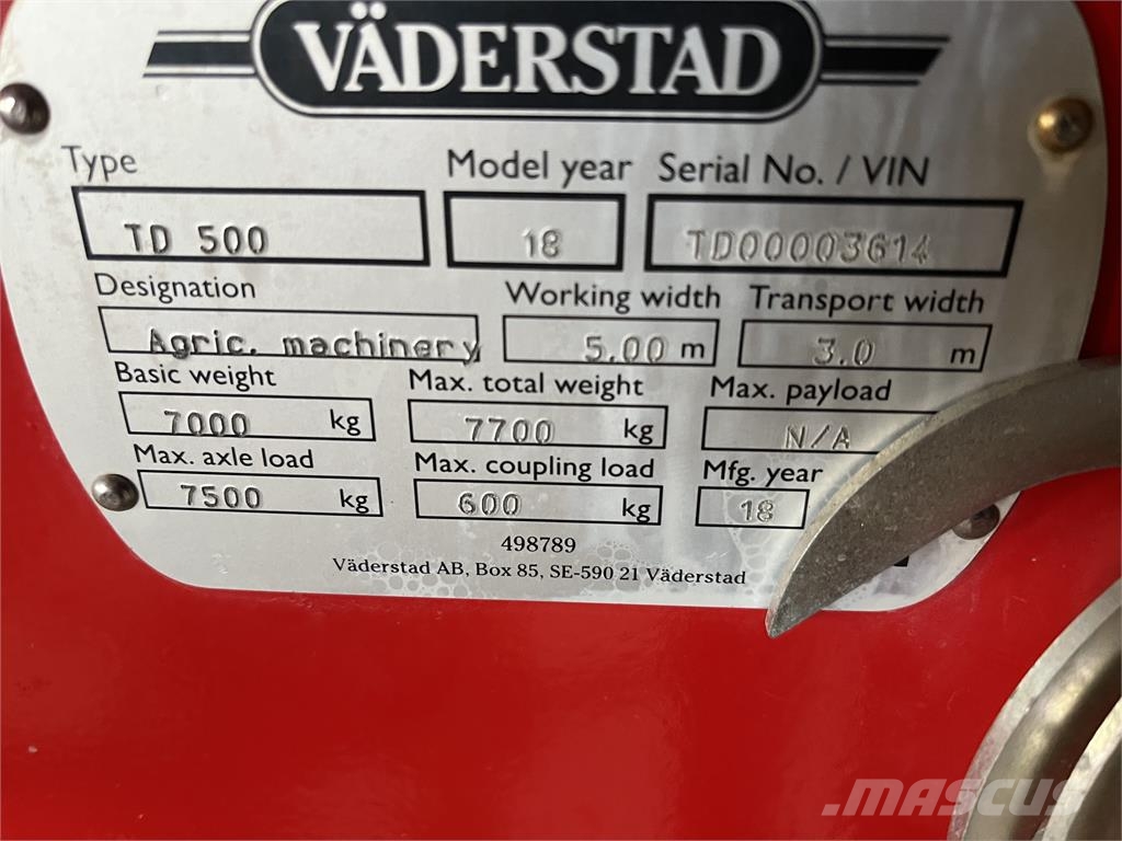 Väderstad TD500 Grades