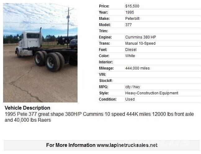 Peterbilt 377 平板车
