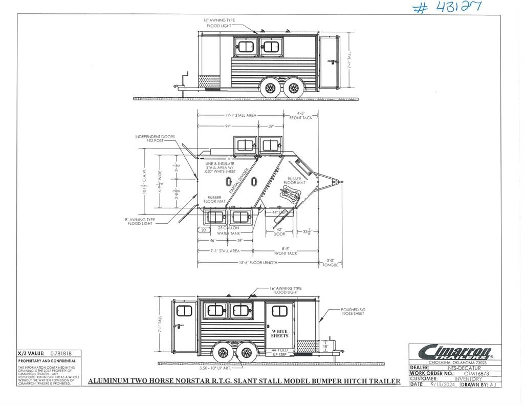 Cimarron TRAILERS NS2B-RTG-K Remolques para transporte de animales