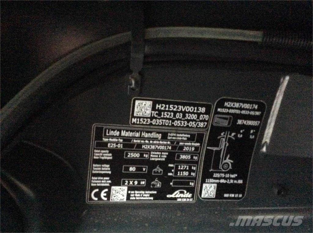 Linde E25 Elektritõstukid