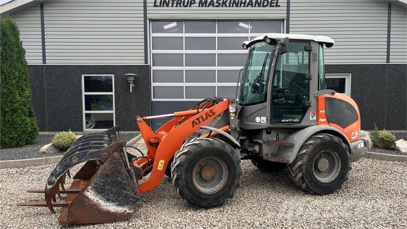 Atlas 65 Super. pallegafler og skovl med overfald Cargadoras sobre ruedas