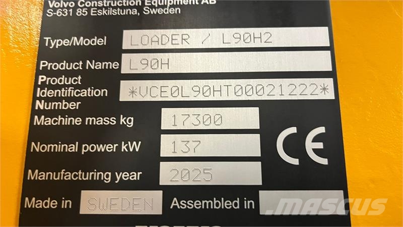 Volvo L 90H H2 Dansk maskine årg 5/2025 med masser af u Cargadoras sobre ruedas