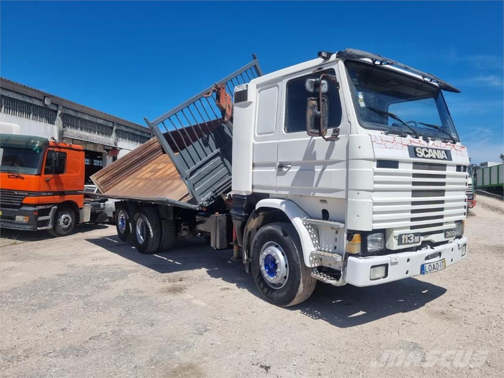Scania 113M 360 with HIAB Crane Tipper trucks