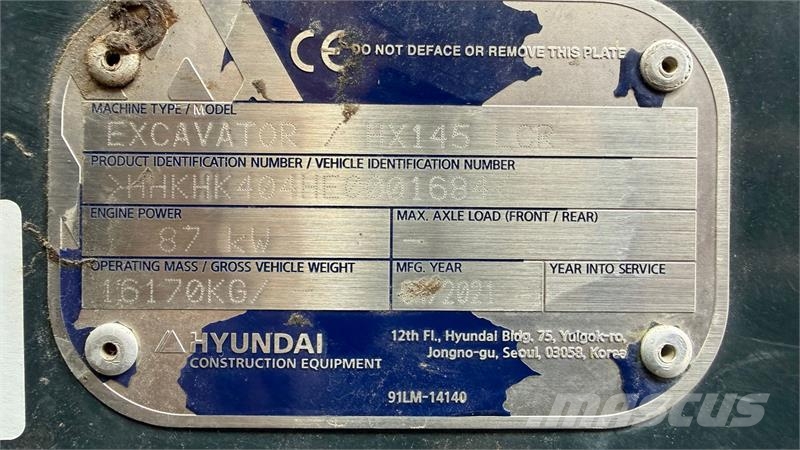 Hyundai HX145 LCR Gravemaskiner på larvebånd