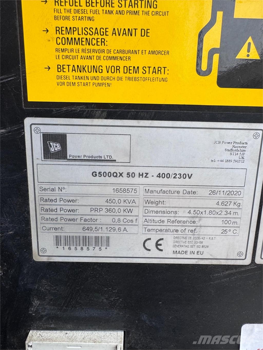 JCB G500GX Generator مولدات أخرى