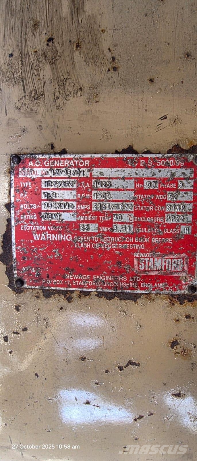 Stamford Newage HC734F2 Varikliai ir pavaros