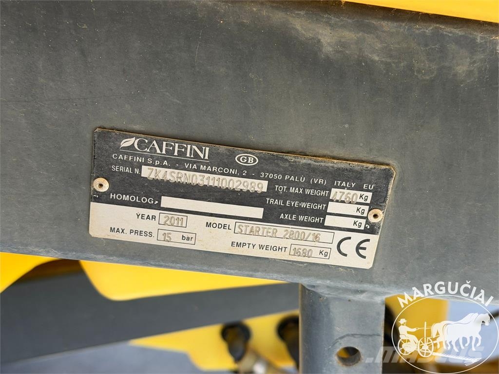 Caffini Starter, 2800 ltr, 16 m Причіпні обприскувачі