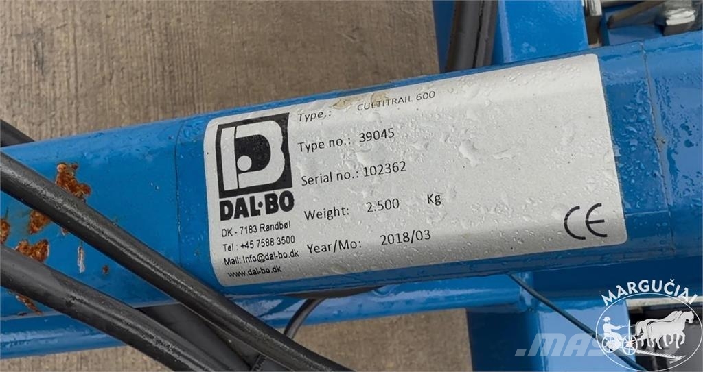 Dal-Bo Cultirail 600, 6 m Kultivatoriai