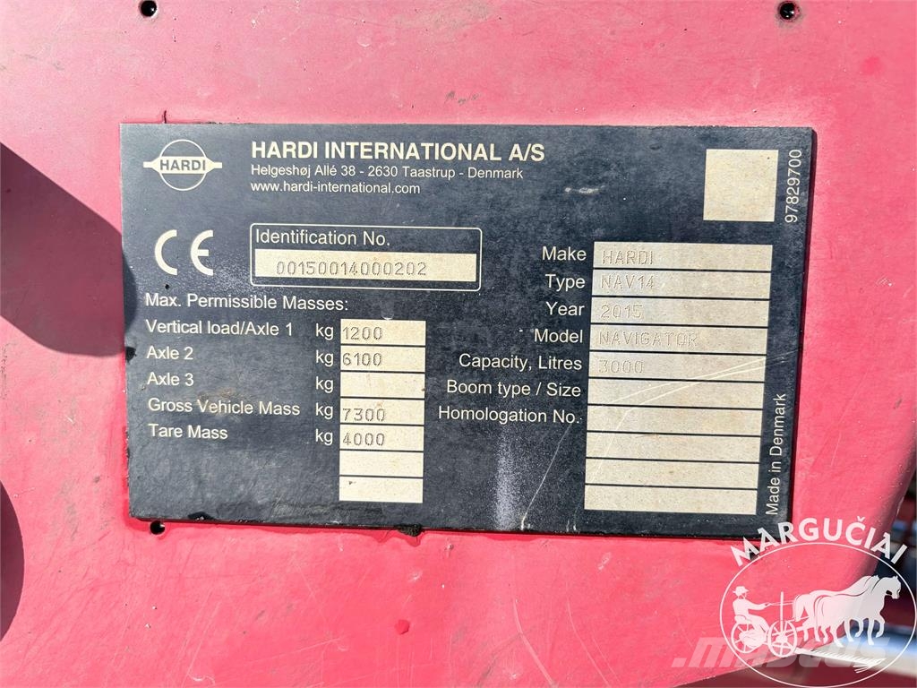 Hardi Navigator 3000, 3000 ltr, 24 m Çekilir pülverizatörler