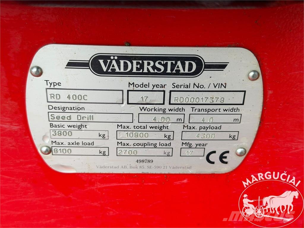 Väderstad Rapid 400 C, 4 m مثاقيب